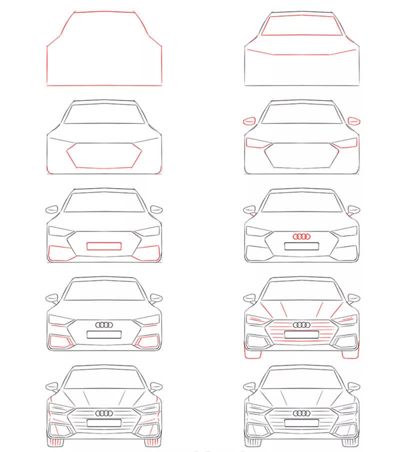 Auto der Marke Audi zeichnen ideen