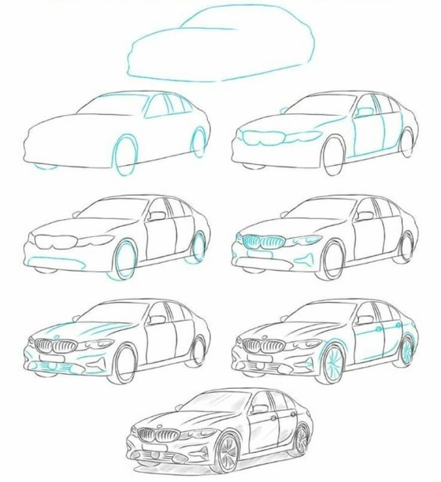 BMW-Auto zeichnen ideen