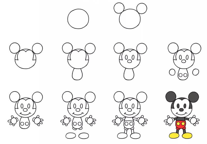 Cartoon-Mickey-Maus zeichnen ideen