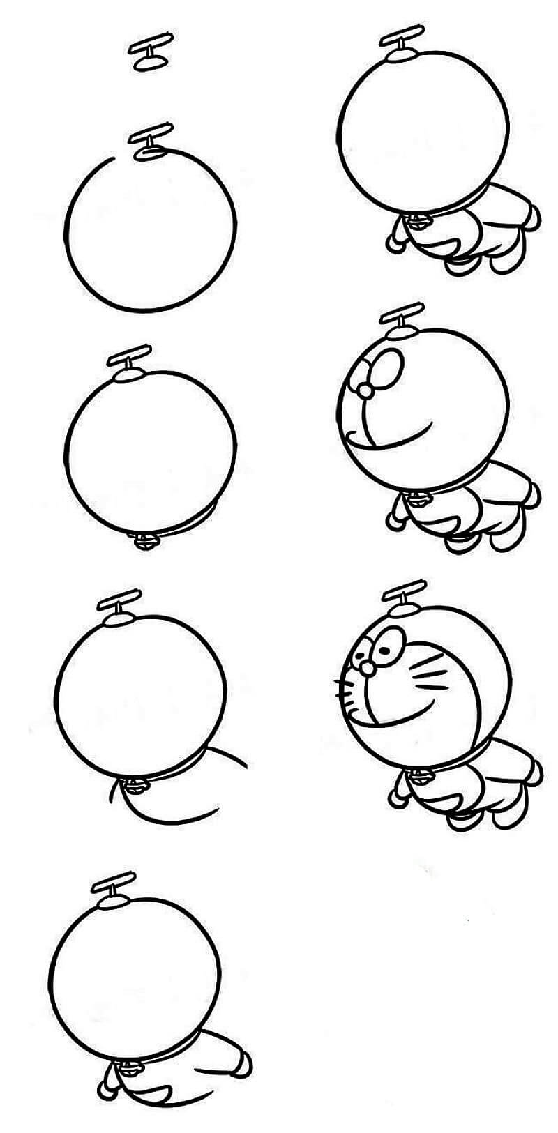 Zeichnen Lernen Doraemon fliegt