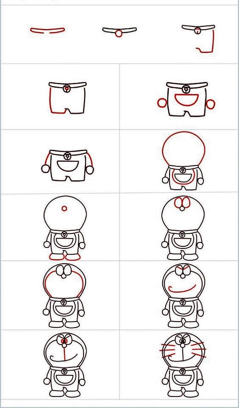 Zeichnen Lernen Doraemon – Idee 8