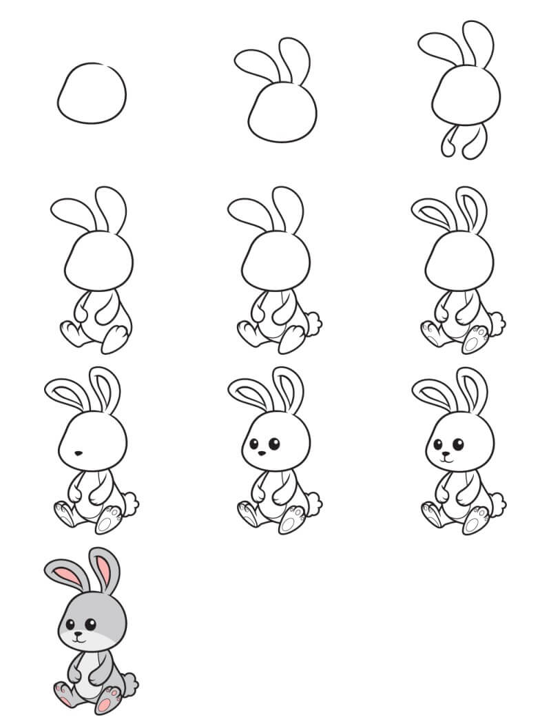 Ein süßes Kaninchen zeichnen ideen