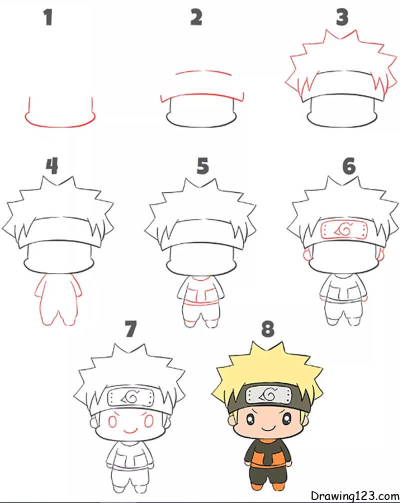 Zeichnen Lernen Ein süßer kleiner Naruto