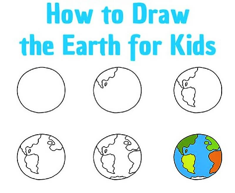 Eine einfache Erde für Kinder zeichnen ideen