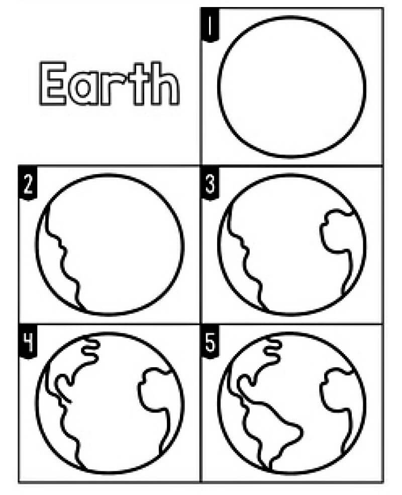 Eine einfache und einfache Erde zeichnen ideen