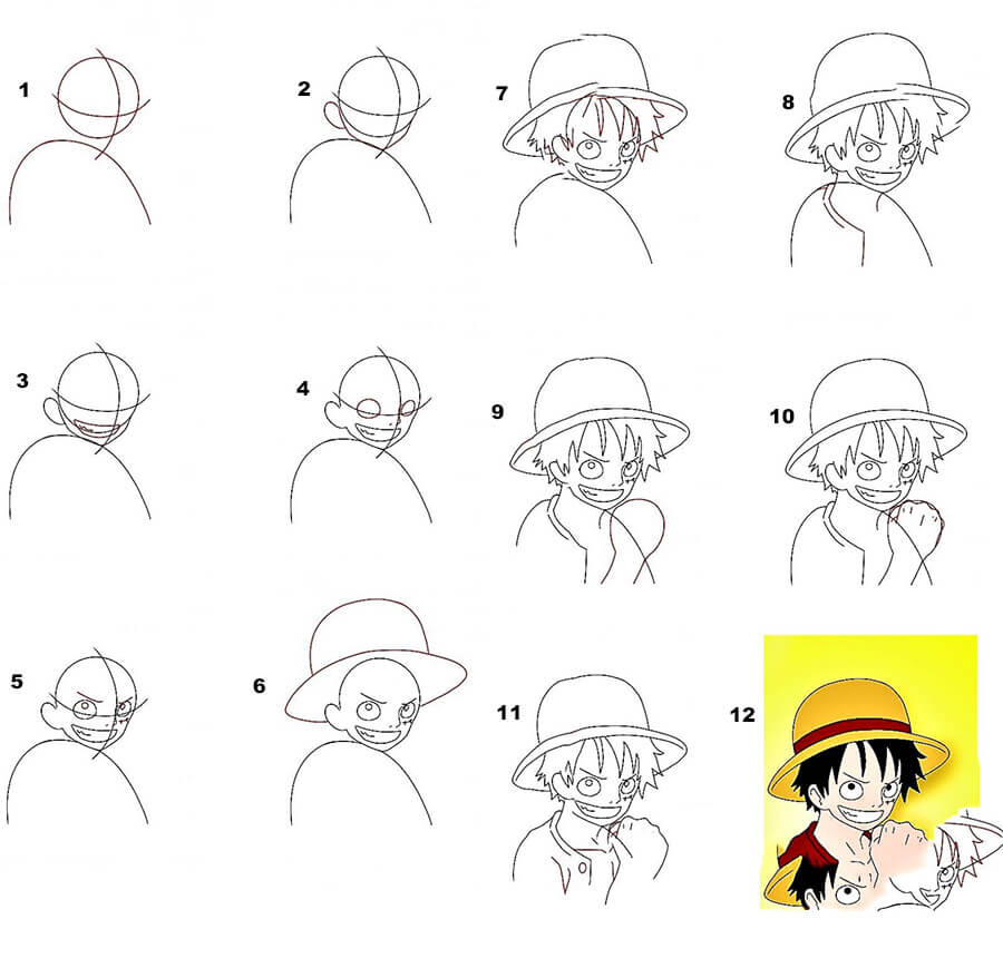 Eine lustige Luffy zeichnen ideen