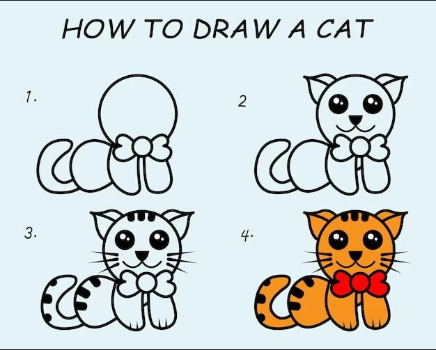 Eine wunderschöne Katze zeichnen ideen