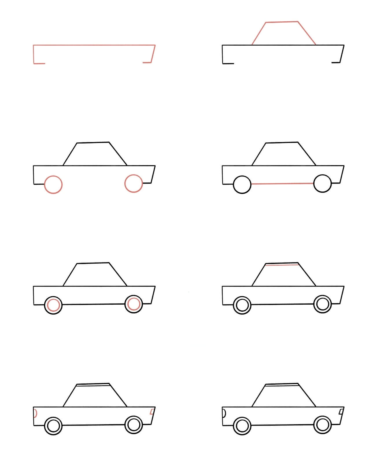 Kastenförmiges Auto zeichnen ideen