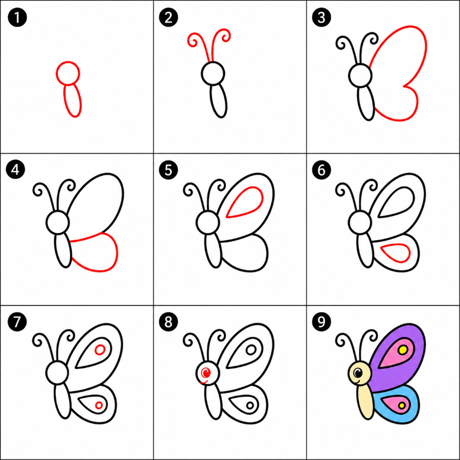 Kleiner Schmetterling zeichnen ideen