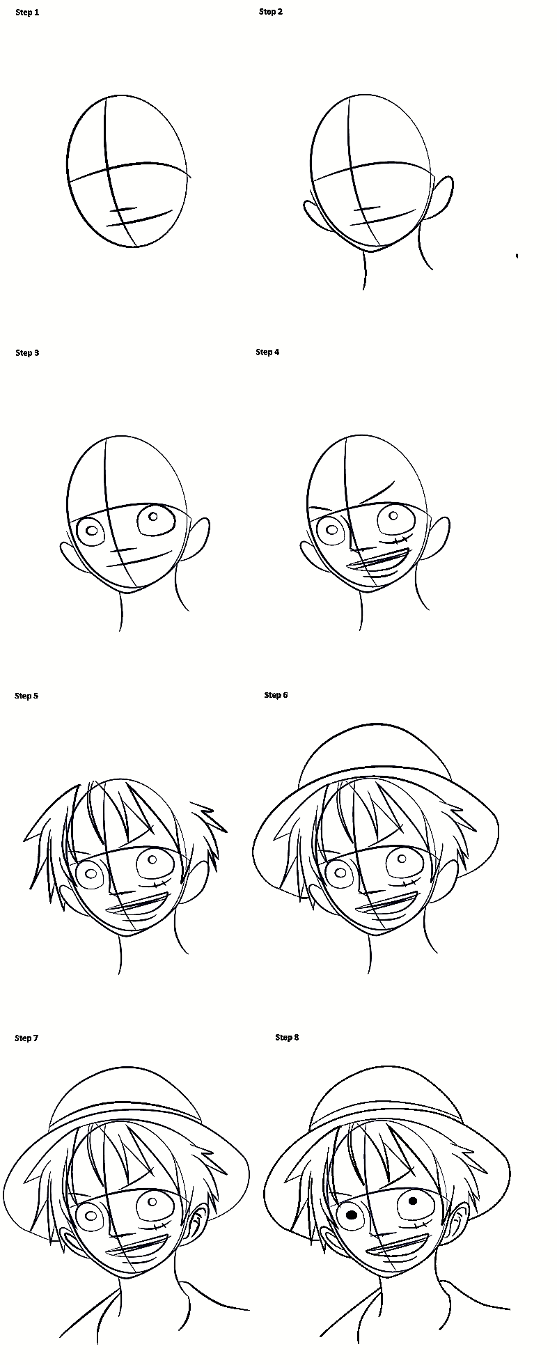 Luffy an einem Stück zeichnen ideen