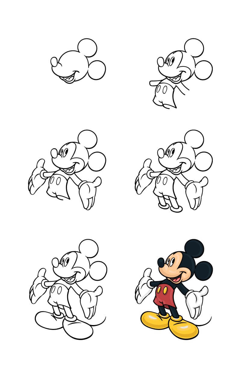 Zeichnen Lernen Mickey Maus – Idee 4