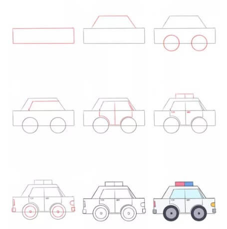 Zeichnen Lernen Polizeiauto