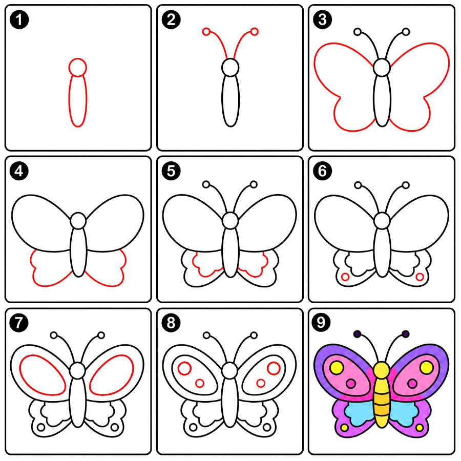 Schlichter Schmetterling zeichnen ideen