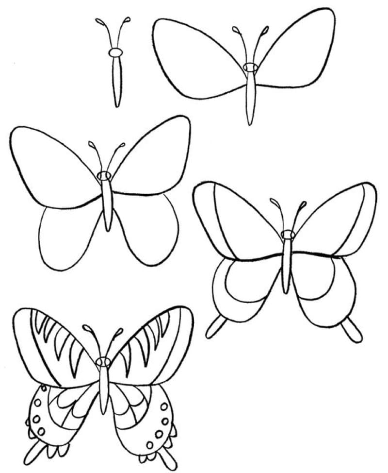 Schmetterling für Kinder zeichnen ideen