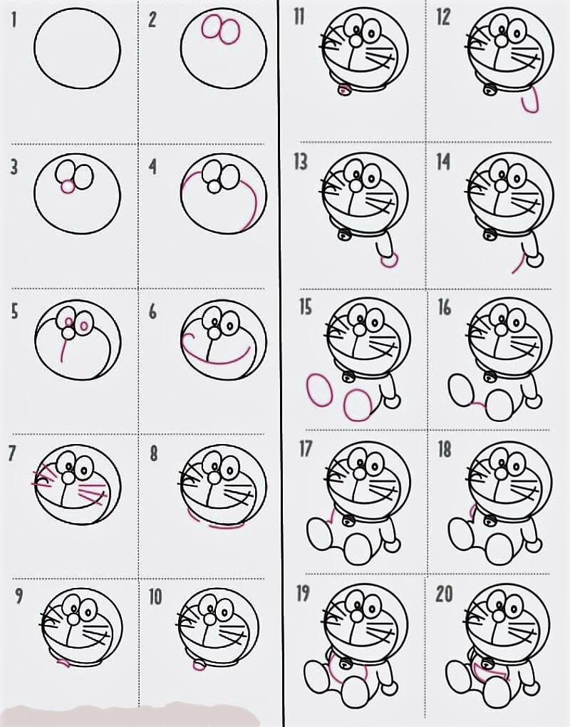 Zeichnen Lernen Süße Doraemon