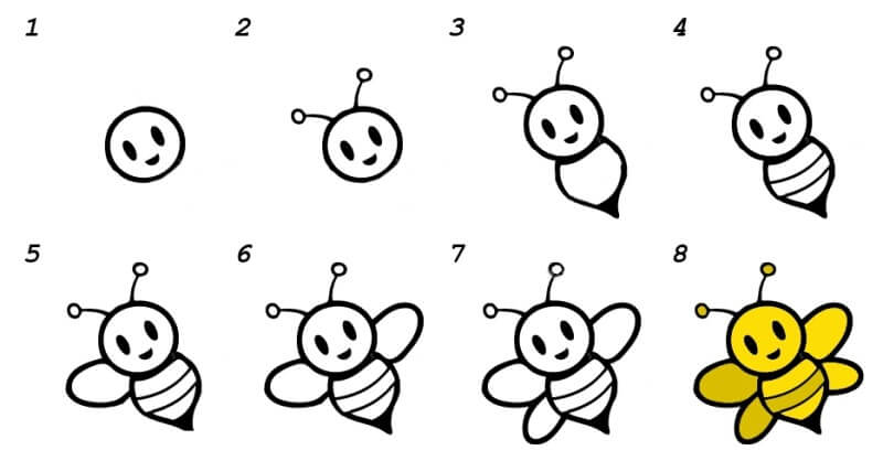 Bienenidee 10 zeichnen ideen