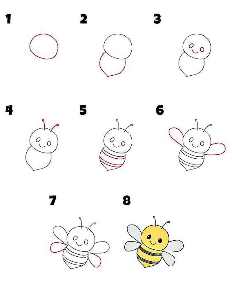 Bienenidee 8 zeichnen ideen