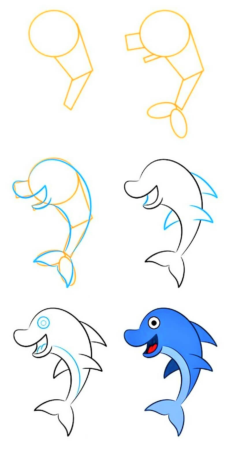 Ein cooler Delphin zeichnen ideen