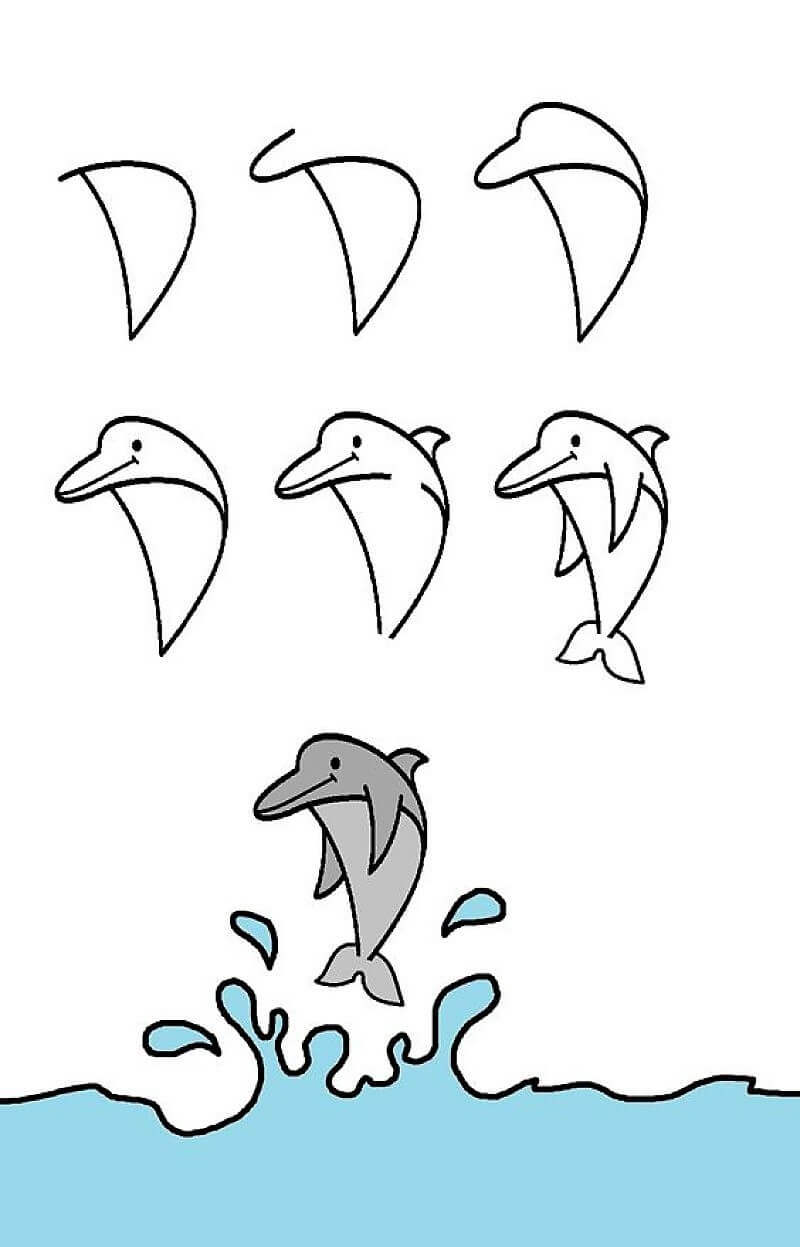 Delfin zeichnen ideen