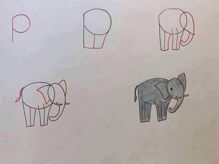 Ein einfacher Elefant zeichnen ideen