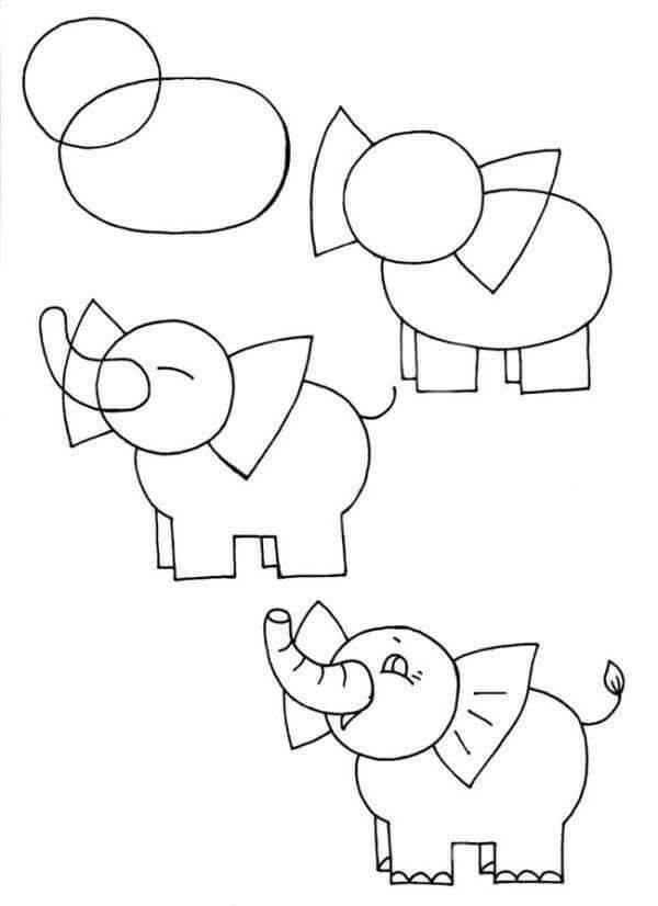 Ein einfacher Elefant zeichnen ideen