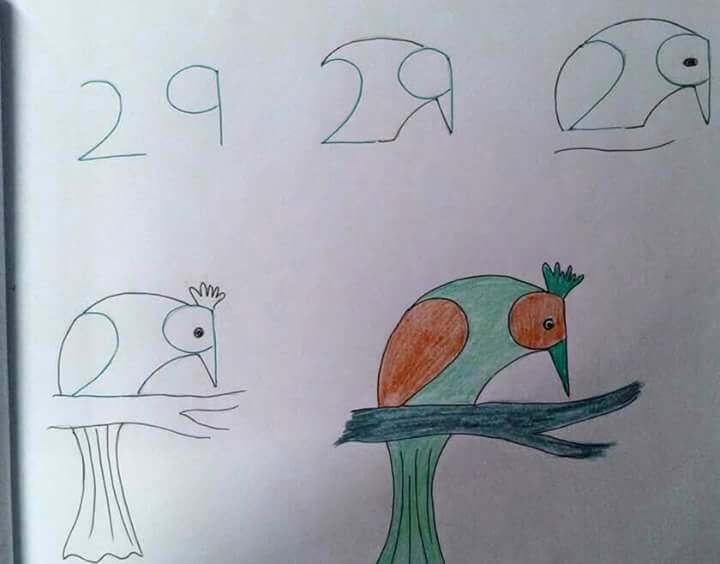 Ein einfacher Vogel zeichnen ideen