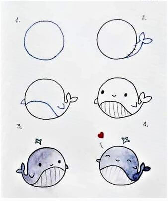 Ein einfacher Wal zeichnen ideen