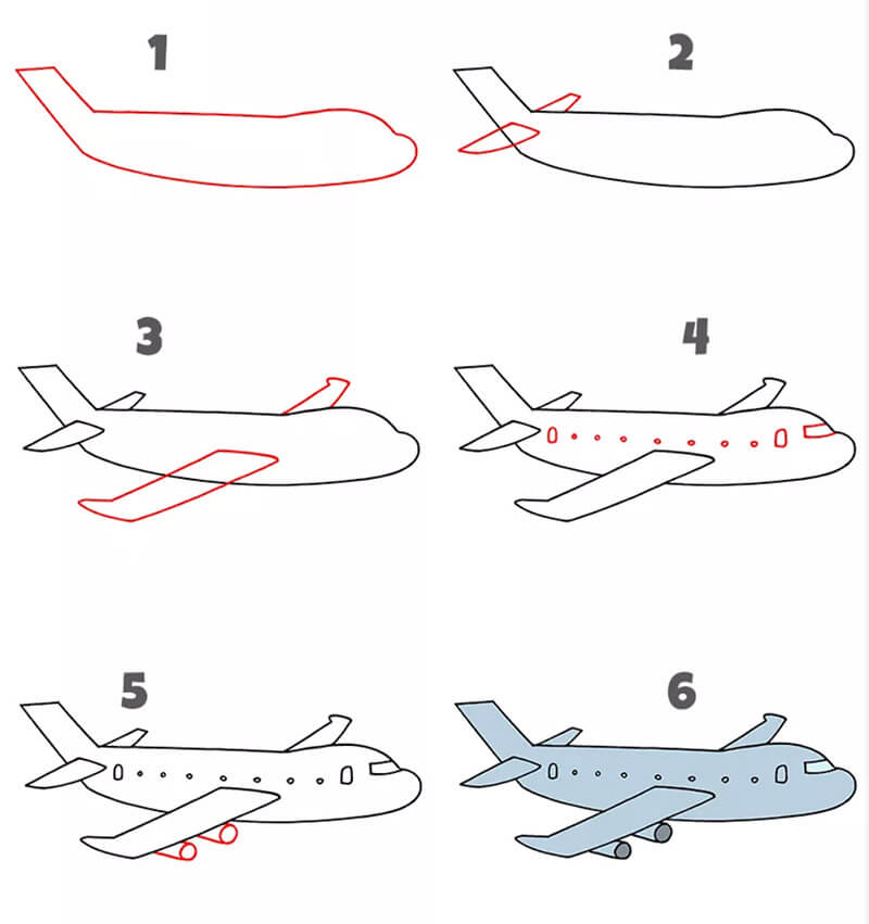 Ein einfaches Flugzeug zeichnen ideen