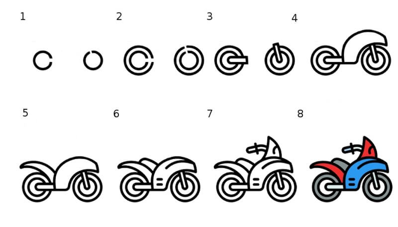 Ein einfaches Motorrad – Idee 11 zeichnen ideen