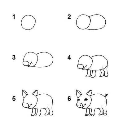 Ein einfaches Schwein zeichnen ideen