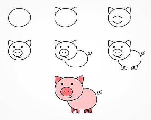 Zeichnen Lernen Ein einfaches Schwein