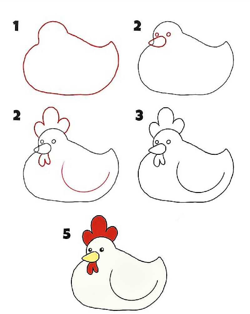 Ein fettes Huhn zeichnen ideen
