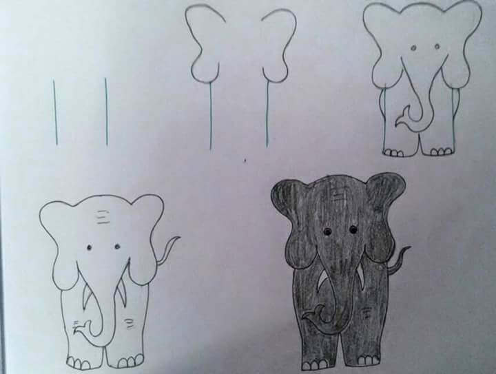 Ein grauer Elefant zeichnen ideen