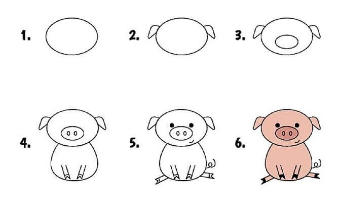 Ein hübsches Schwein zeichnen ideen