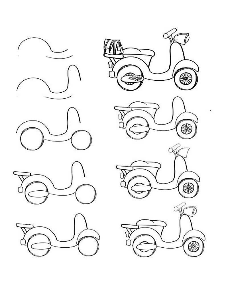 Ein italienisches Motorrad zeichnen ideen