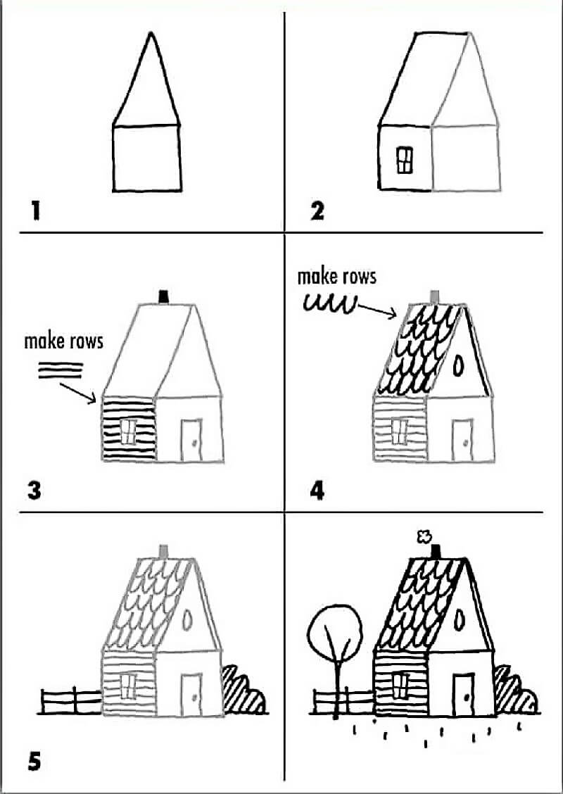 Ein kleines Haus zeichnen ideen