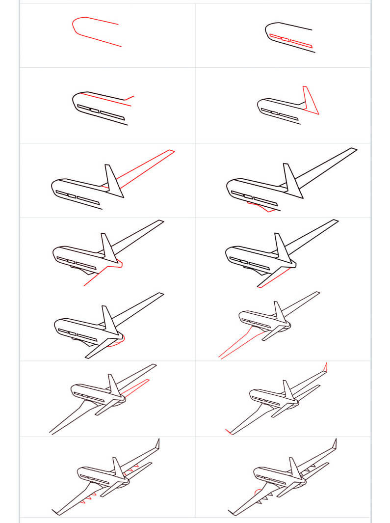 Ein modernes Flugzeug zeichnen ideen