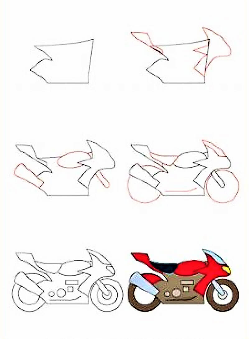 Ein Motorrad - Idee 12 zeichnen ideen