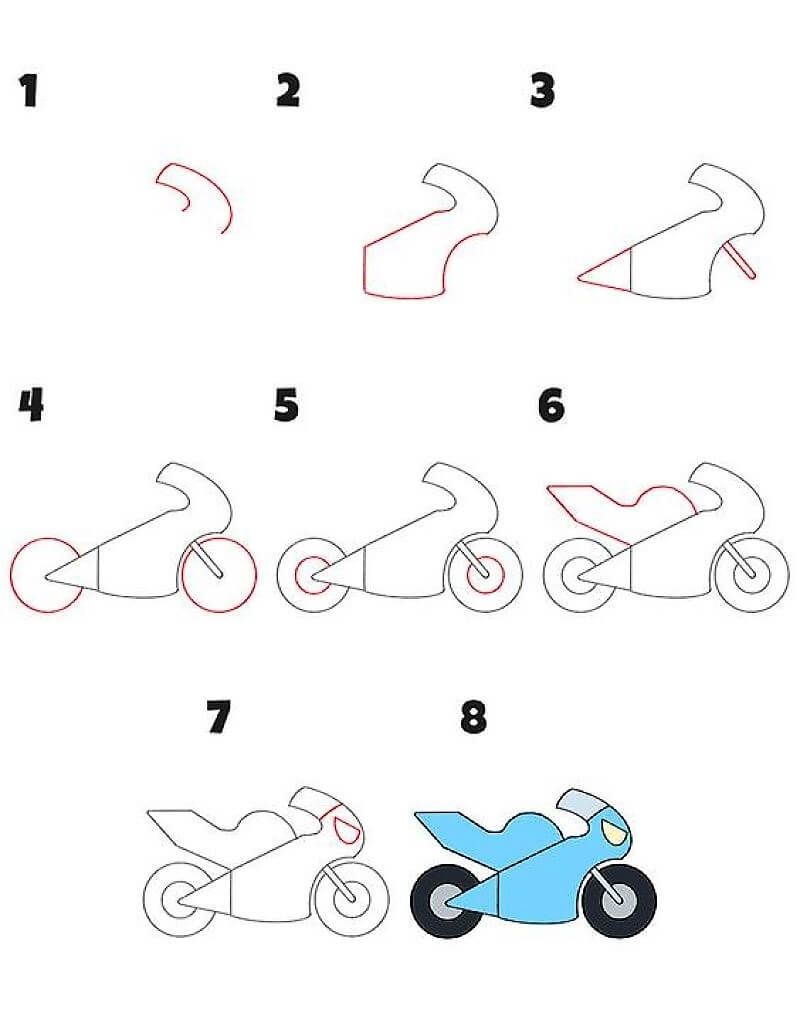 Ein Motorrad - Idee 9 zeichnen ideen