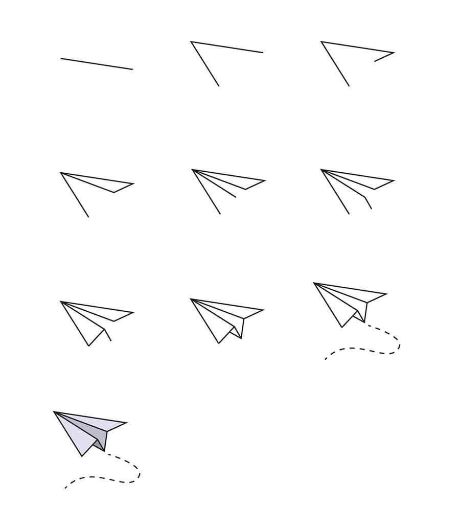 Ein Papierflugzeug zeichnen ideen