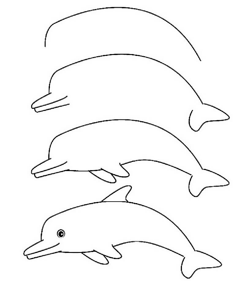 Ein schneller und einfacher Delphin zeichnen ideen