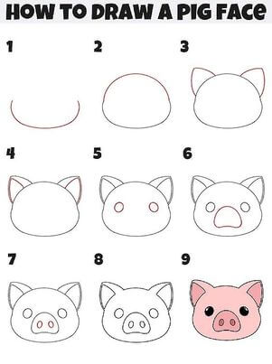 Ein Schweinegesicht zeichnen ideen
