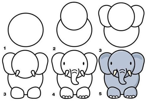 Ein süßer Elefant zeichnen ideen