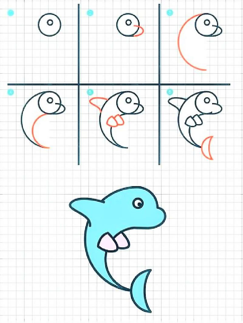 Eine Delphin-Idee 14 zeichnen ideen