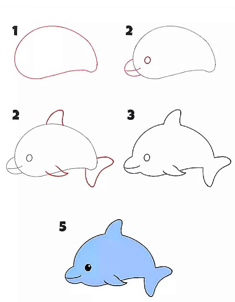 Eine Delphin-Idee 15 zeichnen ideen
