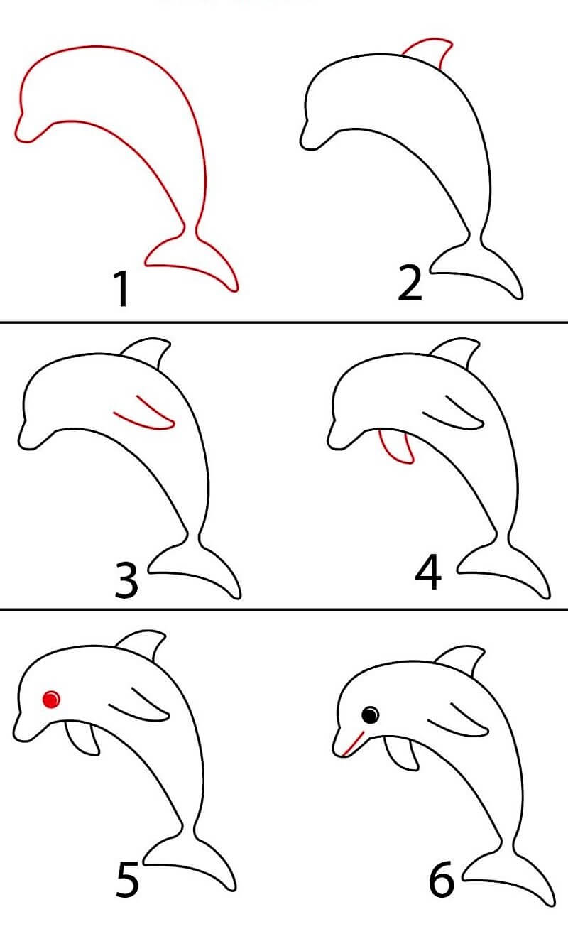 Eine Delphin-Idee 16 zeichnen ideen