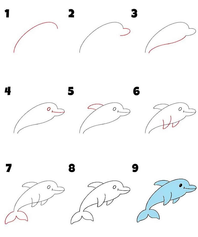 Eine Delphin-Idee 19 zeichnen ideen