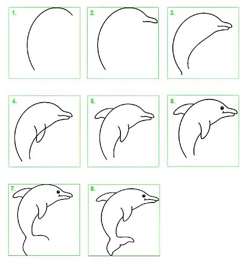Eine Delphin-Idee 20 zeichnen ideen