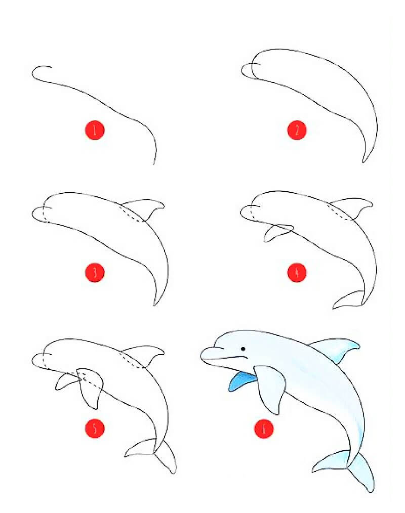 Eine Delphin-Idee 7 zeichnen ideen