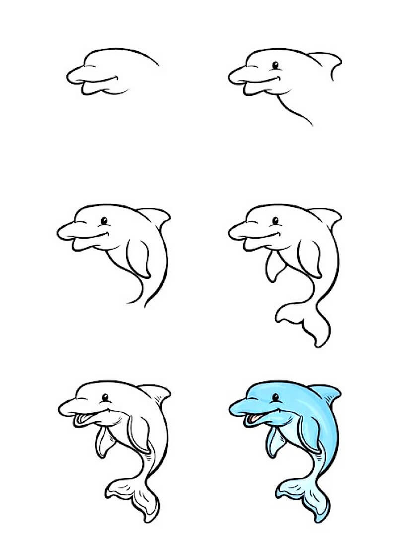 Eine Delphin-Idee 8 zeichnen ideen
